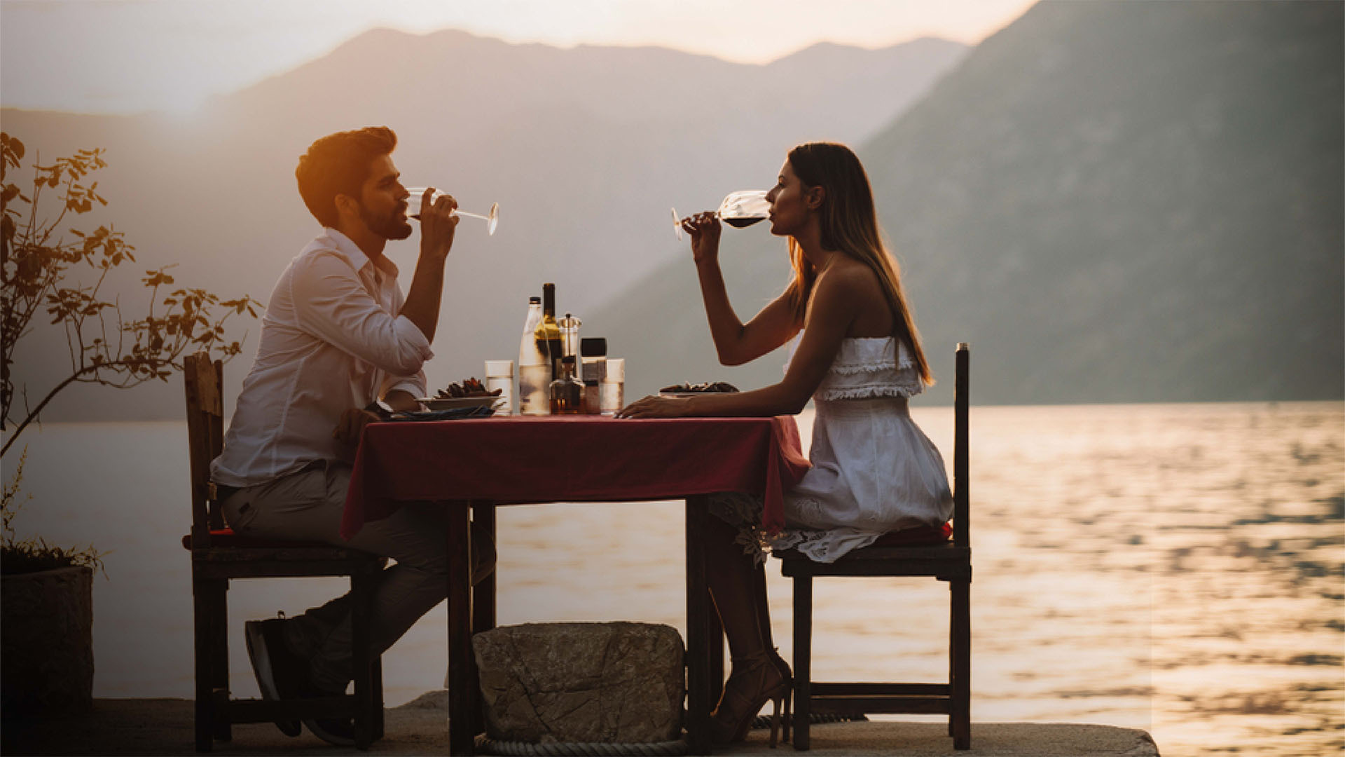 Couple enjoying dinner